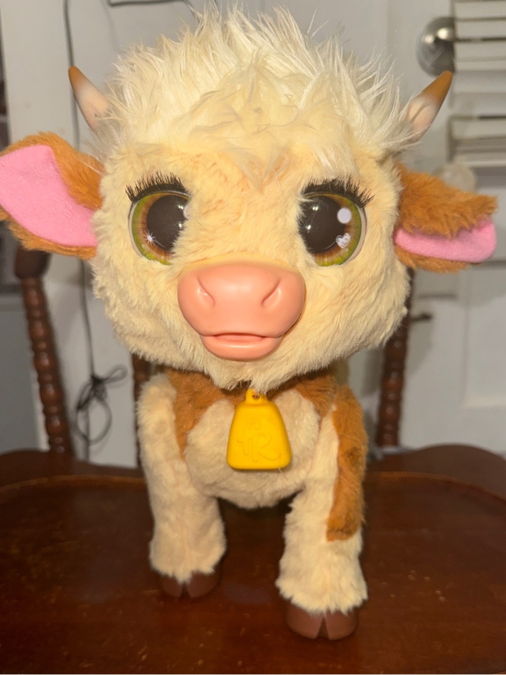 Hasbro Plush Cow in Cream, Brown, Pink, Yellow